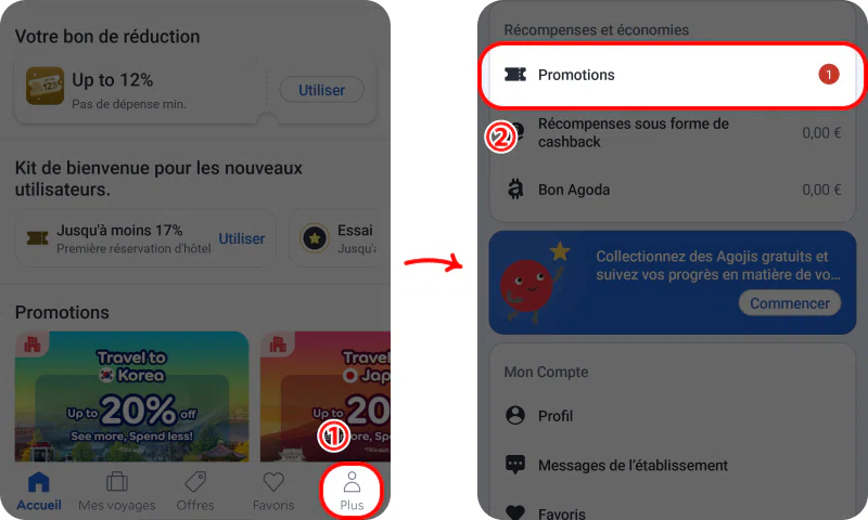 Comment enregistrer un code promo Agoda